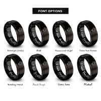 font options for inside engraving on black brazil rings