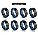 font options for inside engraving on black & blue brazil flag rings
