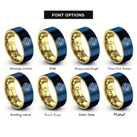 font options for inside engraving on gold & blue brazil flag rings