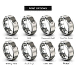 font options for inside engraving on gray brazil rings