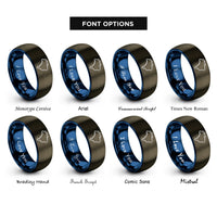 font options for inside engraving on gunmetal & blue brazil rings