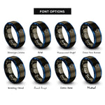 font options for inside engraving on gunmetal & blue brazil rings