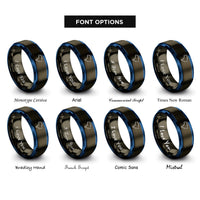 font options for inside engraving on gunmetal & blue brazil rings