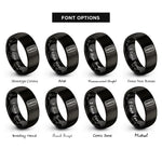 font options for inside engraving on black bread knife rings