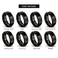 font options for inside engraving on black bread knife rings