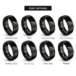 font options for inside engraving on black bread knife rings