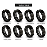 font options for inside engraving on black bread knife rings