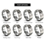 font options for inside engraving on grey bread knife rings