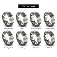font options for inside engraving on gray bread knife rings