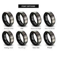 font options for inside engraving on black & grey breadboard rings