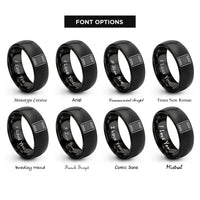 font options for inside engraving on black breadboard rings