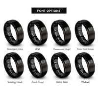 font options for inside engraving on black breadboard rings