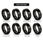 font options for inside engraving on black breadboard rings