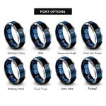 font options for inside engraving on blue & silver breadboard rings
