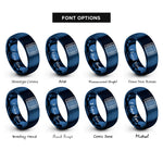 font options for inside engraving on blue breadboard rings