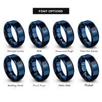 font options for inside engraving on blue breadboard rings
