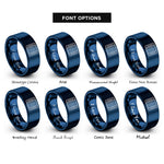 font options for inside engraving on blue breadboard rings