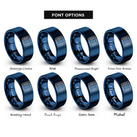 font options for inside engraving on blue breadboard rings