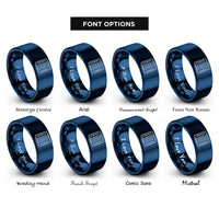 font options for inside engraving on blue breadboard rings