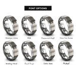 font options for inside engraving on silver breadboard rings