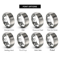 font options for inside engraving on gray breadboard rings