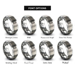 font options for inside engraving on silver breadboard rings