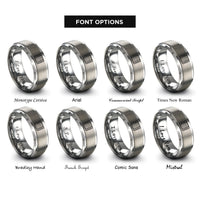 font options for inside engraving on silver breadboard rings
