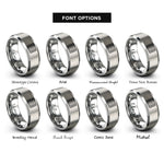 font options for inside engraving on grey breadboard rings