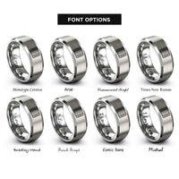 font options for inside engraving on grey breadboard rings