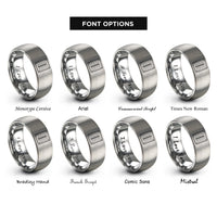 font options for inside engraving on silver breadboard rings