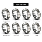 font options for inside engraving on silver breadboard rings