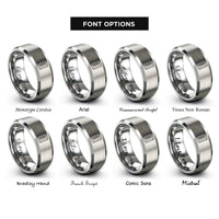 font options for inside engraving on silver breadboard rings
