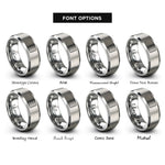font options for inside engraving on silver breadboard rings