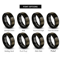 font options for inside engraving on gunmetal & black breadboard rings