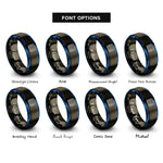font options for inside engraving on gunmetal & blue breadboard rings