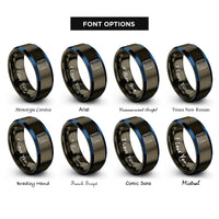 font options for inside engraving on gunmetal & blue breadboard rings