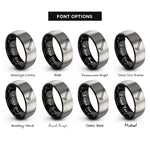 font options for inside engraving on black & silver breaker bar rings