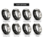 font options for inside engraving on black & grey breaker bar rings