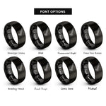 font options for inside engraving on black breaker bar rings