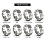 font options for inside engraving on gray breaker bar rings