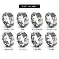 font options for inside engraving on gray breaker bar rings