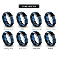font options for inside engraving on blue & silver breaker crest rings