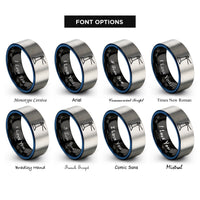 font options for inside engraving on black & blue & silver breakwater lighthouse beam rings