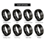 font options for inside engraving on black brick rings