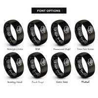 font options for inside engraving on black brick rings