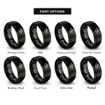 font options for inside engraving on black brick rings
