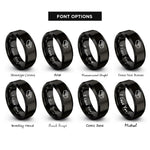 font options for inside engraving on black brick rings