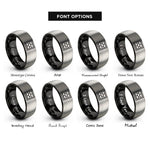 font options for inside engraving on black & silver brick bond running rings