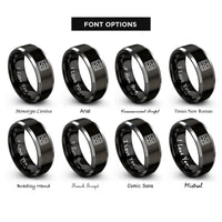 font options for inside engraving on black & silver brick bond running rings