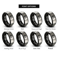 font options for inside engraving on black & grey brick bond running rings